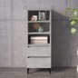 vidaXL Aparador alto madera contrachapada gris hormigón 40x36x110 cm vidaXL Aparador alto madera contrachapada gris hormigón 40x36x110 cm