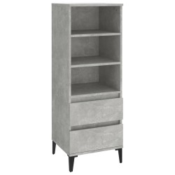 vidaXL Aparador alto madera contrachapada gris hormigón 40x36x110 cm
