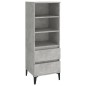 vidaXL Aparador alto madera contrachapada gris hormigón 40x36x110 cm vidaXL Aparador alto madera contrachapada gris hormigón 40x36x110 cm