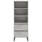vidaXL Aparador alto madera contrachapada gris hormigón 40x36x110 cm vidaXL Aparador alto madera contrachapada gris hormigón 40x36x110 cm