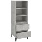vidaXL Aparador alto madera contrachapada gris hormigón 40x36x110 cm vidaXL Aparador alto madera contrachapada gris hormigón 40x36x110 cm