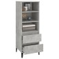 vidaXL Aparador alto madera contrachapada gris hormigón 40x36x110 cm vidaXL Aparador alto madera contrachapada gris hormigón 40x36x110 cm