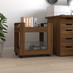 vidaXL Carrito de escritorio contrachapada marrón roble 60x45x60 cm