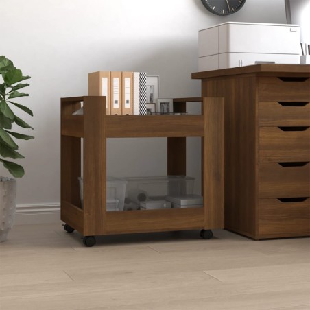 vidaXL Carrito de escritorio contrachapada marrón roble 60x45x60 cm