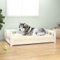 vidaXL Cama para perros madera maciza de pino blanco 105,5x75,5x28 cm vidaXL Cama para perros madera maciza de pino blanco 105,5x75,5x28 cm