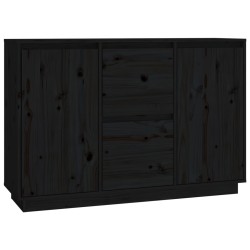 vidaXL Aparador de madera maciza de pino negro 111x34x75 cm