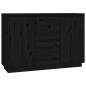 vidaXL Aparador de madera maciza de pino negro 111x34x75 cm vidaXL Aparador de madera maciza de pino negro 111x34x75 cm