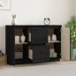 vidaXL Aparador de madera maciza de pino negro 111x34x75 cm vidaXL Aparador de madera maciza de pino negro 111x34x75 cm