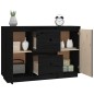 vidaXL Aparador de madera maciza de pino negro 111x34x75 cm vidaXL Aparador de madera maciza de pino negro 111x34x75 cm