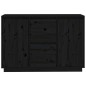 vidaXL Aparador de madera maciza de pino negro 111x34x75 cm vidaXL Aparador de madera maciza de pino negro 111x34x75 cm