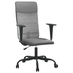 vidaXL Silla de oficina tela de malla y cuero sintético gris