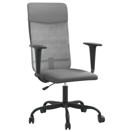 vidaXL Silla de oficina tela de malla y cuero sintético gris
