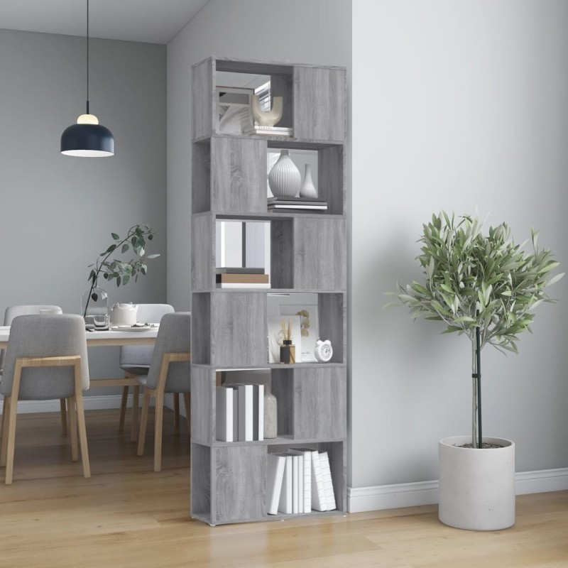 vidaXL Estantería/divisor de espacios gris Sonoma 60x24x186 cm vidaXL Estantería/divisor de espacios gris Sonoma 60x24x186 cm