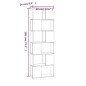 vidaXL Estantería/divisor de espacios gris Sonoma 60x24x186 cm vidaXL Estantería/divisor de espacios gris Sonoma 60x24x186 cm