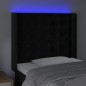vidaXL Cabecero con LED de terciopelo negro 103x16x118/128 cm vidaXL Cabecero con LED de terciopelo negro 103x16x118/128 cm