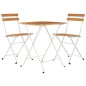vidaXL Muebles cafetería plegables 3 pzas madera maciza acacia y acero vidaXL Muebles cafetería plegables 3 pzas madera maciza acacia y acero