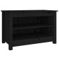 vidaXL Banco zapatero madera de pino maciza negro 70x38x45,5 cm
