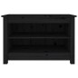 vidaXL Banco zapatero madera de pino maciza negro 70x38x45,5 cm