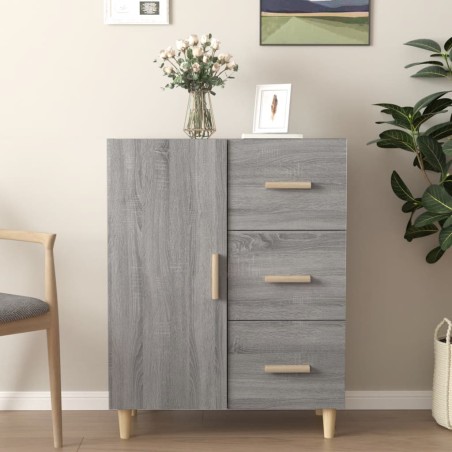 vidaXL Aparador de madera de ingeniería gris Sonoma 69,5x34x90 cm