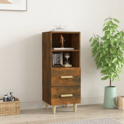 vidaXL Aparador madera contrachapada roble ahumado 34,5x34x90 cm