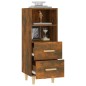 vidaXL Aparador madera contrachapada roble ahumado 34,5x34x90 cm