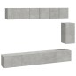 vidaXL Set de muebles de TV 6 pzas madera contrachapada gris hormigón