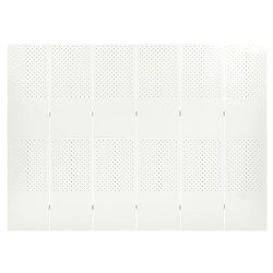 vidaXL Biombo divisor de 6 paneles acero blanco 240x180 cm