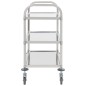 vidaXL Carrito de cocina de 3 alturas 96,5x55x90 cm acero inoxidable vidaXL Carrito de cocina de 3 alturas 96,5x55x90 cm acero inoxidable