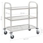 vidaXL Carrito de cocina de 3 alturas 96,5x55x90 cm acero inoxidable vidaXL Carrito de cocina de 3 alturas 96,5x55x90 cm acero inoxidable