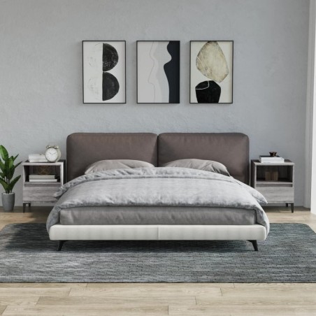 vidaXL Mesitas de noche 2 unidades gris Sonoma 40x35x50 cm