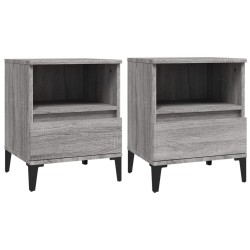 vidaXL Mesitas de noche 2 unidades gris Sonoma 40x35x50 cm