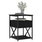 vidaXL Mesita de noche madera de ingeniería negro 40x42x55 cm vidaXL Mesita de noche madera de ingeniería negro 40x42x55 cm