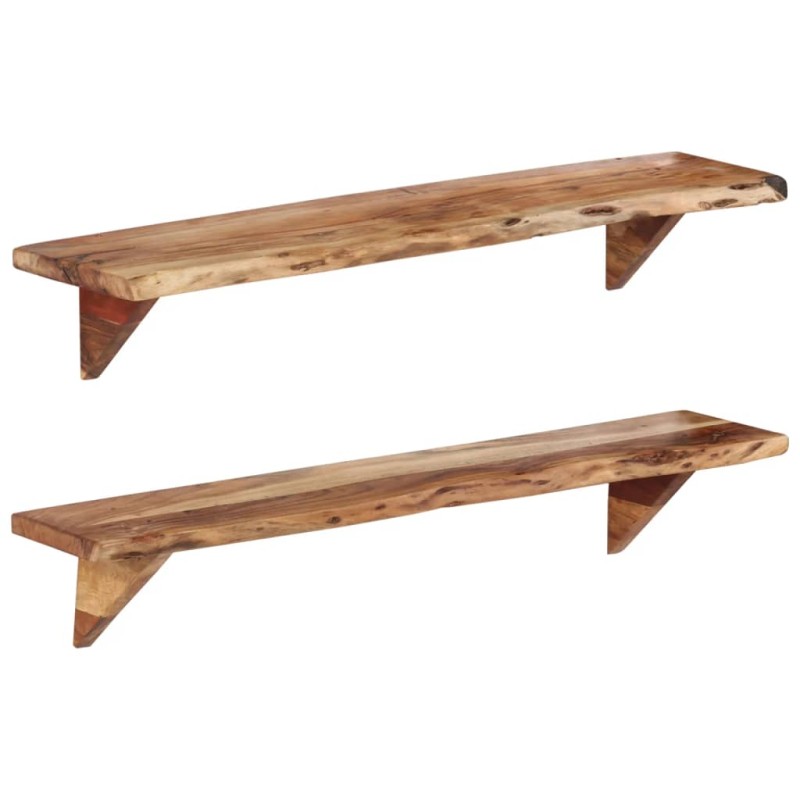 vidaXL Estantes de pared 2 unidades madera maciza acacia 110x20x18 cm vidaXL Estantes de pared 2 unidades madera maciza acacia 110x20x18 cm