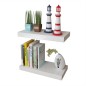 vidaXL Estantes flotantes de pared 2 uds MDF blanco para libros/DVD vidaXL Estantes flotantes de pared 2 uds MDF blanco para libros/DVD