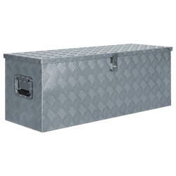 vidaXL Caja de aluminio 110,5x38,5x40 cm plateada