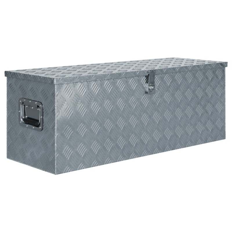 vidaXL Caja de aluminio 110,5x38,5x40 cm plateada vidaXL Caja de aluminio 110,5x38,5x40 cm plateada