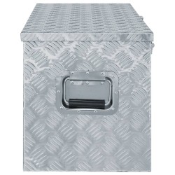 vidaXL Caja de aluminio 110,5x38,5x40 cm plateada