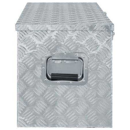 vidaXL Caja de aluminio 110,5x38,5x40 cm plateada