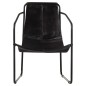 vidaXL Silla de relax de cuero auténtico negro vidaXL Silla de relax de cuero auténtico negro