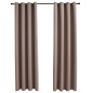 vidaXL Cortinas opacas con anillas de metal 2 pzs gris topo 140x245 cm vidaXL Cortinas opacas con anillas de metal 2 pzs gris topo 140x245 cm