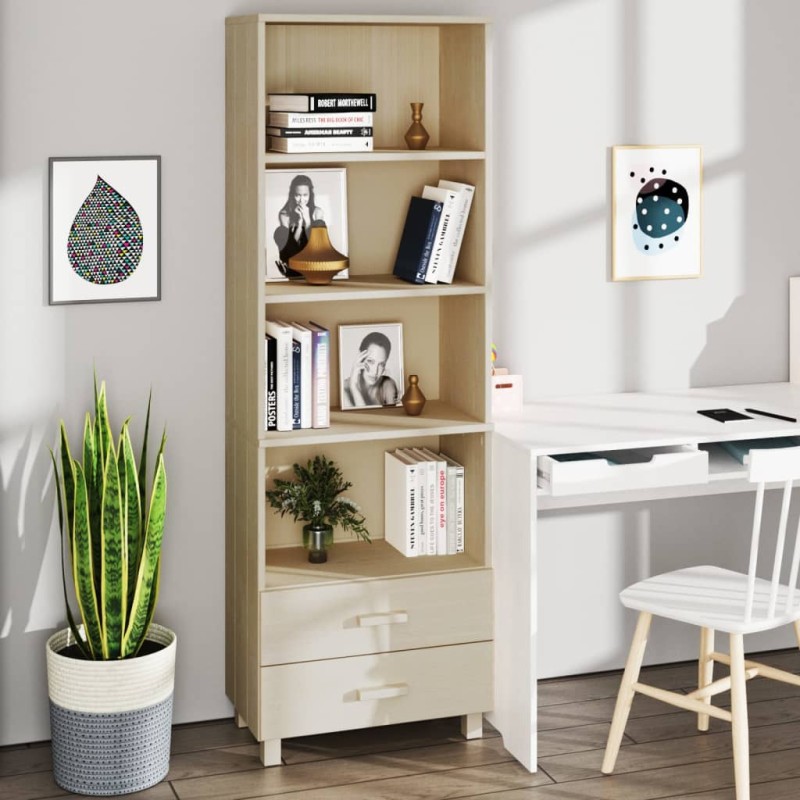 vidaXL Aparador HAMAR madera de pino maciza marrón miel 60x35x180 cm vidaXL Aparador HAMAR madera de pino maciza marrón miel 60x35x180 cm