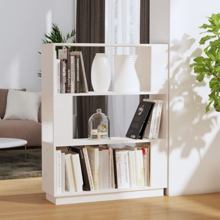 vidaXL Estantería/divisor de espacios madera pino blanco 80x25x101 cm
