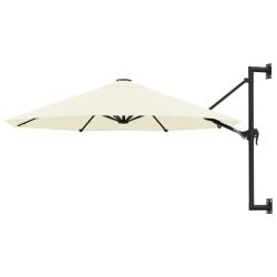 vidaXL Sombrilla de pared con barra de metal 300 cm arena