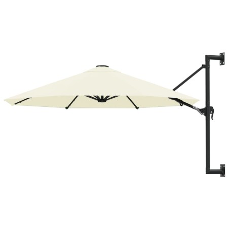 vidaXL Sombrilla de pared con barra de metal 300 cm arena