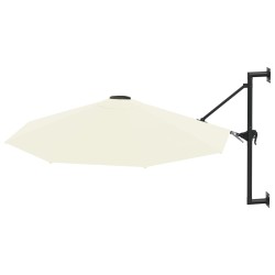 vidaXL Sombrilla de pared con barra de metal 300 cm arena