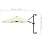 vidaXL Sombrilla de pared con barra de metal 300 cm arena vidaXL Sombrilla de pared con barra de metal 300 cm arena