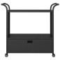 vidaXL Carrito de bar con cajón ratán sintético negro 100x45x97 cm vidaXL Carrito de bar con cajón ratán sintético negro 100x45x97 cm