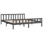 vidaXL Estructura de cama de madera maciza gris 160x200 cm vidaXL Estructura de cama de madera maciza gris 160x200 cm