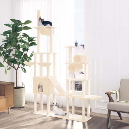 vidaXL Rascador para gatos con postes de sisal color crema 279 cm