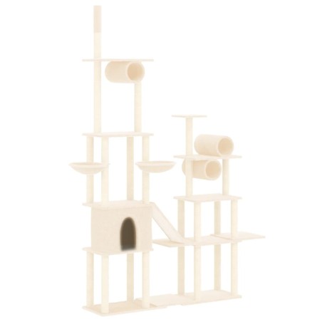 vidaXL Rascador para gatos con postes de sisal color crema 279 cm